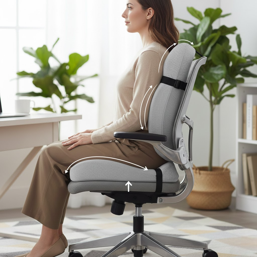 ORTHELINE™ – Coussin Orthopédique pour Coccyx et Dos