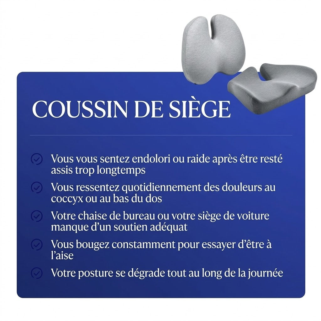 ORTHELINE™ – Coussin Orthopédique pour Coccyx et Dos