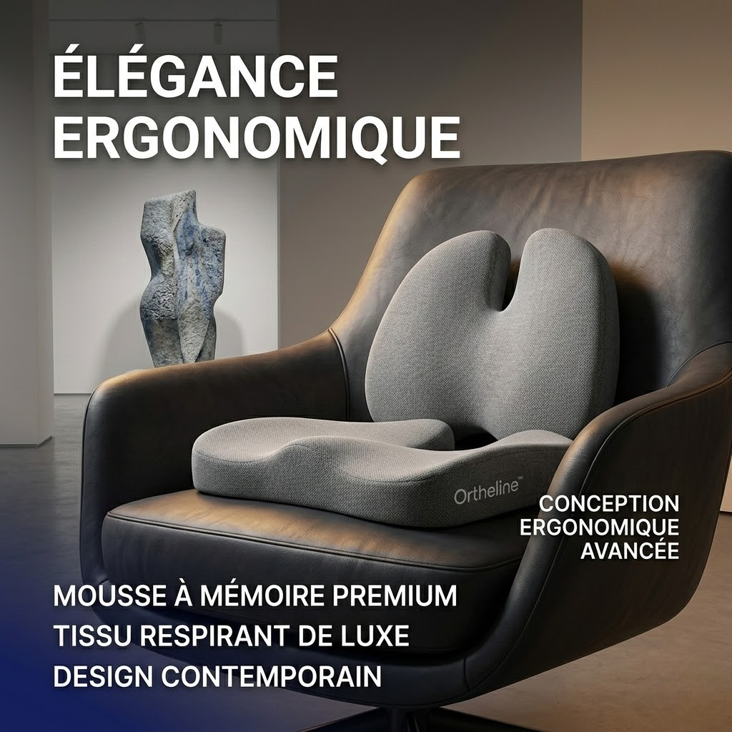 ORTHELINE™ – Coussin Orthopédique pour Coccyx et Dos