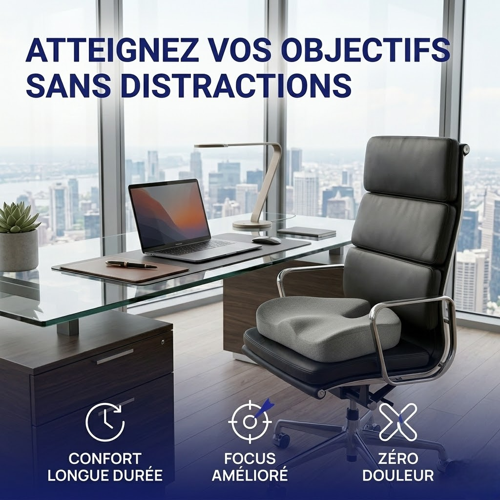 ORTHELINE™ – Coussin Orthopédique pour Coccyx et Dos